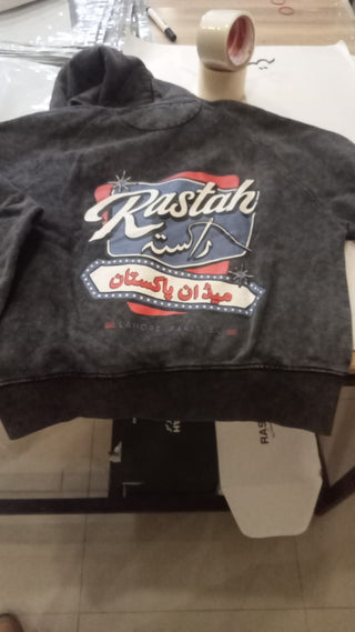 BLACK ACID WASH HOODIE V6