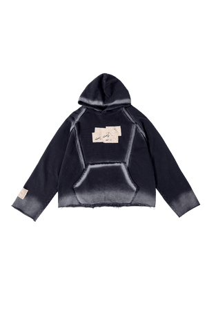 Black acid wash spray fade hoodie