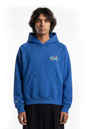 Blue postcard hoodie