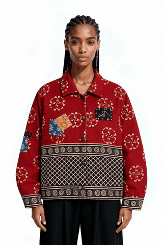 Reversible Block-Printed Denim Jacket