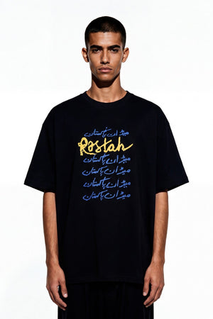 Black cascade logo T-shirt