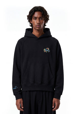 Black postcard hoodie