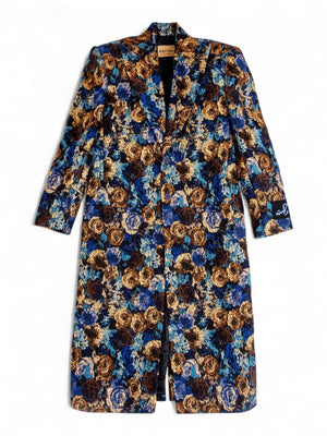 The golden rose jacquard coat