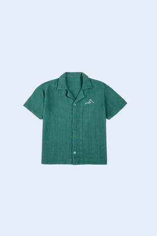 Emerald Green Acid Wash Button-Down