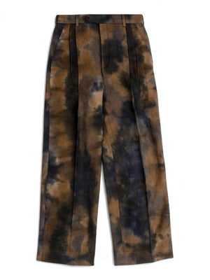 Smoked canvas wool pants