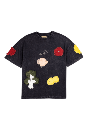 Black patchwork T-shirt