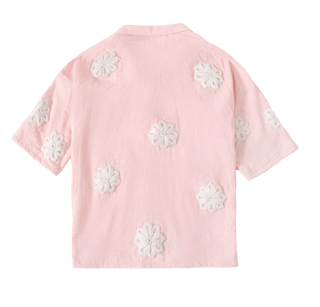 HAND EMBROIDERED PINK BUTTON DOWN