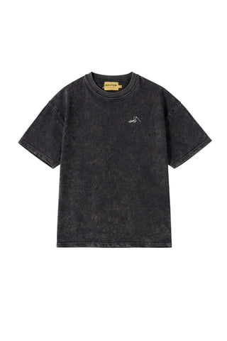 Black acid wash made in PAK T-shirt (V5)