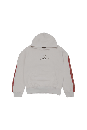 Hand crafted unisex vanilla creme Mughal horseback hoodie