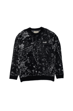 Acid rain jacquard sweater