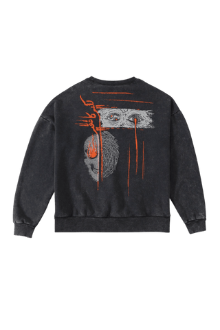 "ORDINARY" GREY ACID WASH SWEATSHIRT