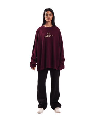 "FOREVER FOREST" MAROON FULL SLEEVE T SHIRT