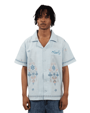 "Summer cloud" embroidered button-down