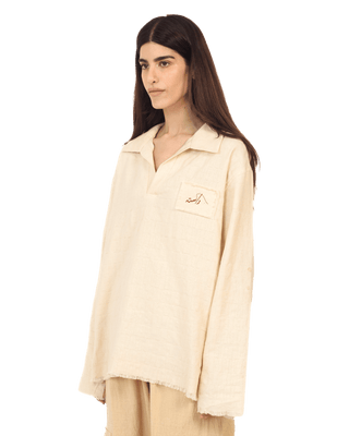 IVORY HANDWOVEN DOBBY SHIRT