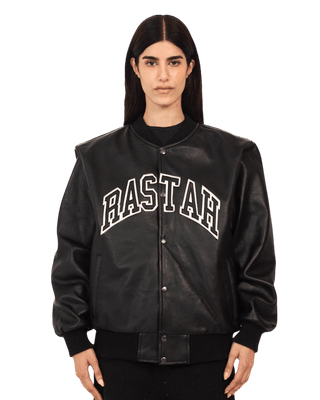 BLACK VARSITY LEATHER JACKET