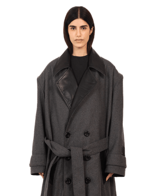 ASH GREY  WOOL TRENCH COAT