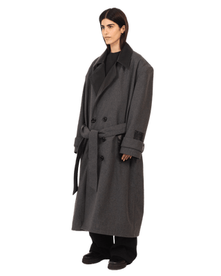 ASH GREY  WOOL TRENCH COAT