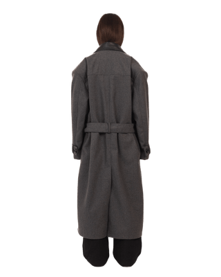 ASH GREY  WOOL TRENCH COAT