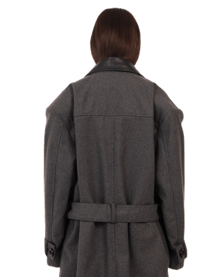 ASH GREY  WOOL TRENCH COAT