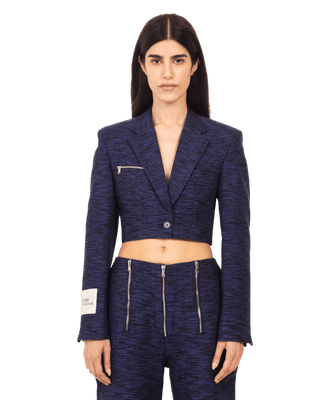 KHADDAR BLUE CROP BLAZER