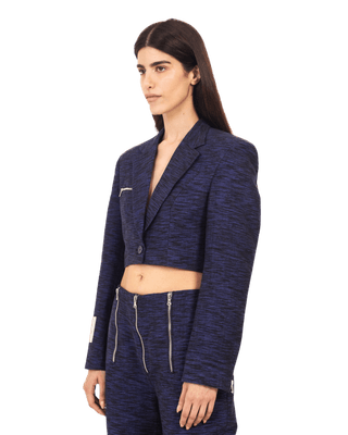 KHADDAR BLUE CROP BLAZER