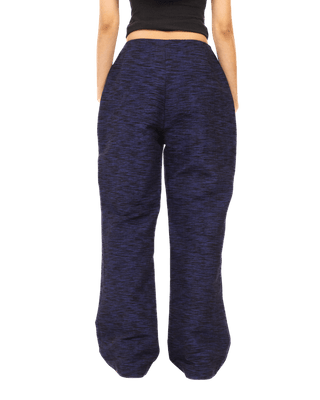 BLUE KHADDAR ZIPPER PANTS