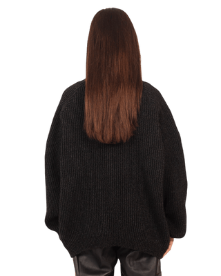 BLACK KNIT JACQUARD SWEATER