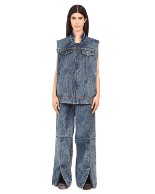 BLUE ACID WASH DENIM VEST