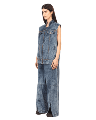 BLUE ACID WASH DENIM VEST