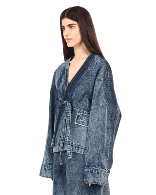 BLUE ACID WASH DENIM KIMONO