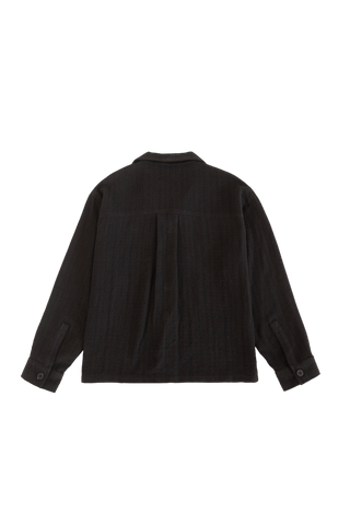 HANDWOVEN BLACK DOBBY SHIRT