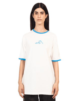 BLUE REGULAR FIT EMBROIDERED LOGO T SHIRT