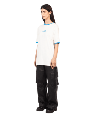 BLUE REGULAR FIT EMBROIDERED LOGO T SHIRT