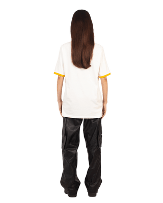 YELLOW REGULAR FIT EMBROIDERED LOGO T SHIRT