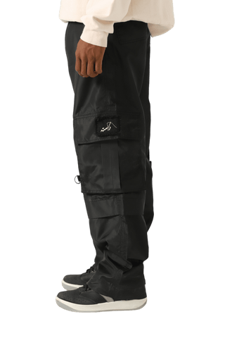 nylon patch logo cargo pants