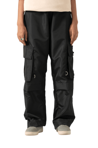 nylon patch logo cargo pants