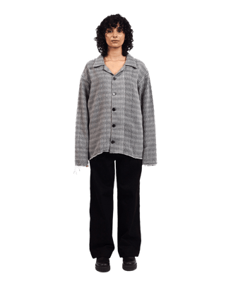 GREY DOBBY WEAVE BUTTON DOWN