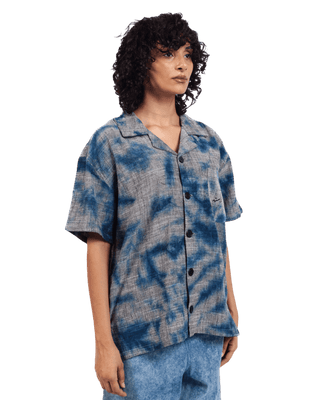 TIE-DYE HANDWOVEN BUTTON DOWN