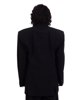 BLACK KHADDAR BLAZER