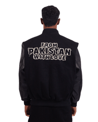 BLACK "RAY" VARSITY JACKET