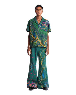 "PEACOCK GARDEN" BLOCKPRINT BUTTON DOWN