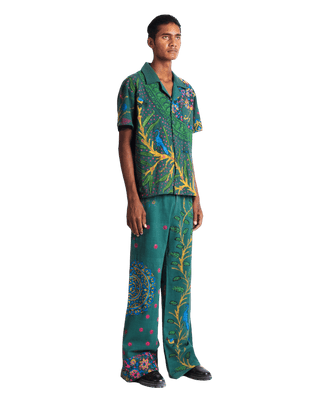 "PEACOCK GARDEN" BLOCKPRINT BUTTON DOWN