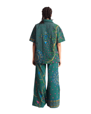 "PEACOCK GARDEN" BLOCKPRINT BUTTON DOWN