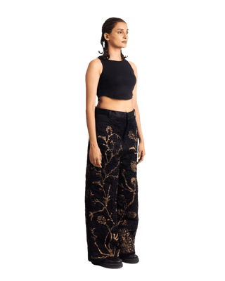 "GOLDEN" SILK BLOCKPRINT TROUSERS