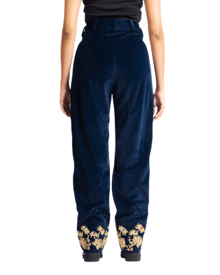 "GOLDEN PEACOCK" VELVET TROUSERS