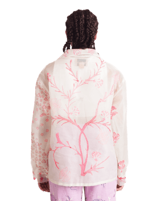 FLORAL ORGANZA BUTTON DOWN