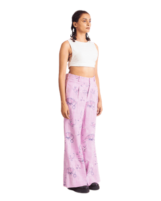 "THORNS AND ROSES" KHADDAR PANTS