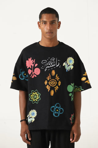 Hand blockprint motif T-shirt
