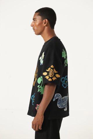 Hand blockprint motif T-shirt