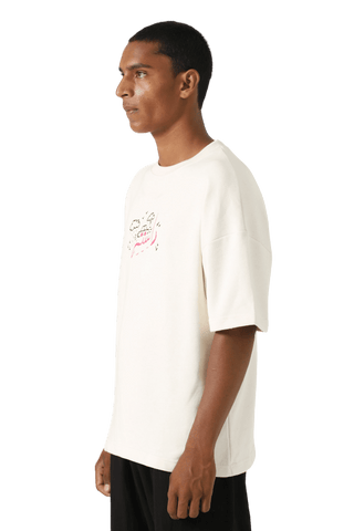 "Games we play" printed beige T-shirt